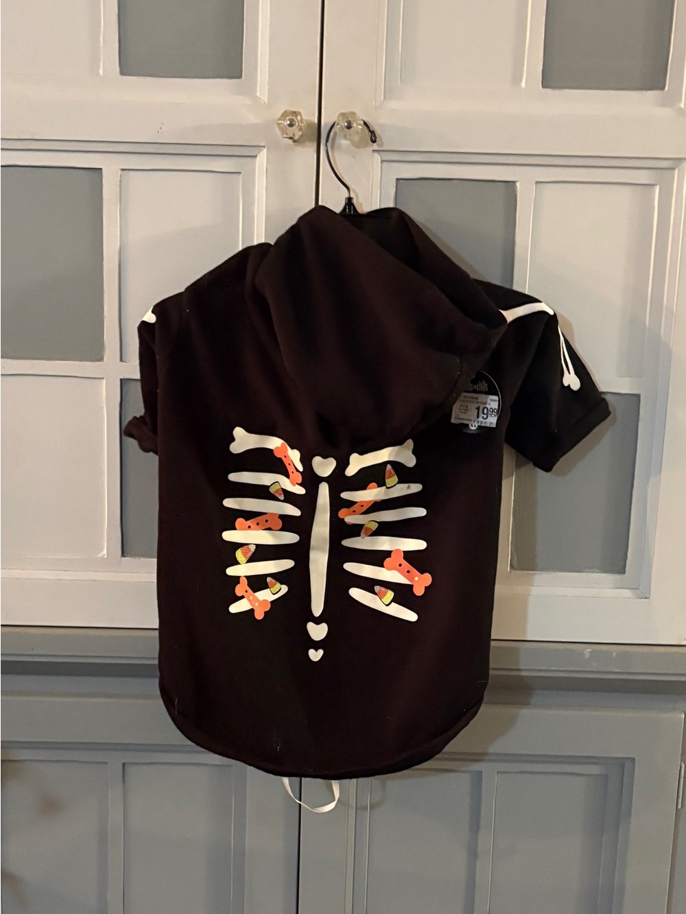 Dog Costume - Thrills & Chills Black Hoodie with Candies & Bones Graphic